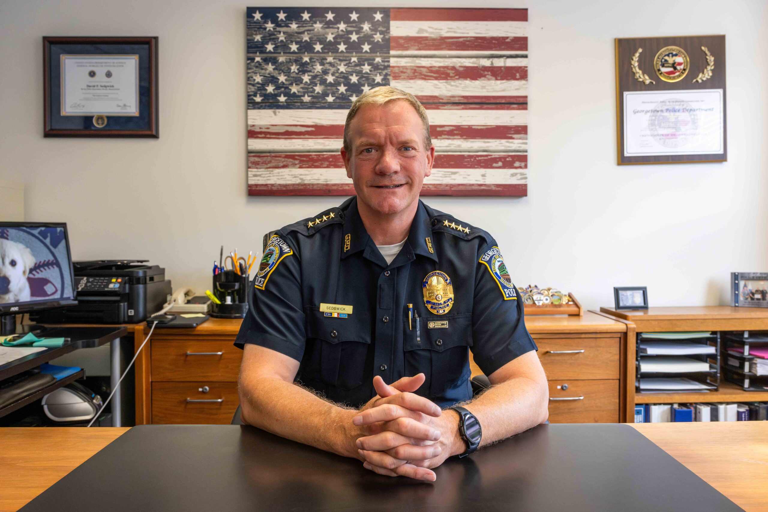 Chief David P. Sedgwick at his desk.